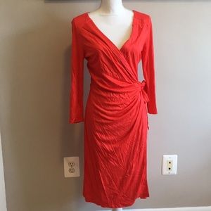 Red wrap dress
